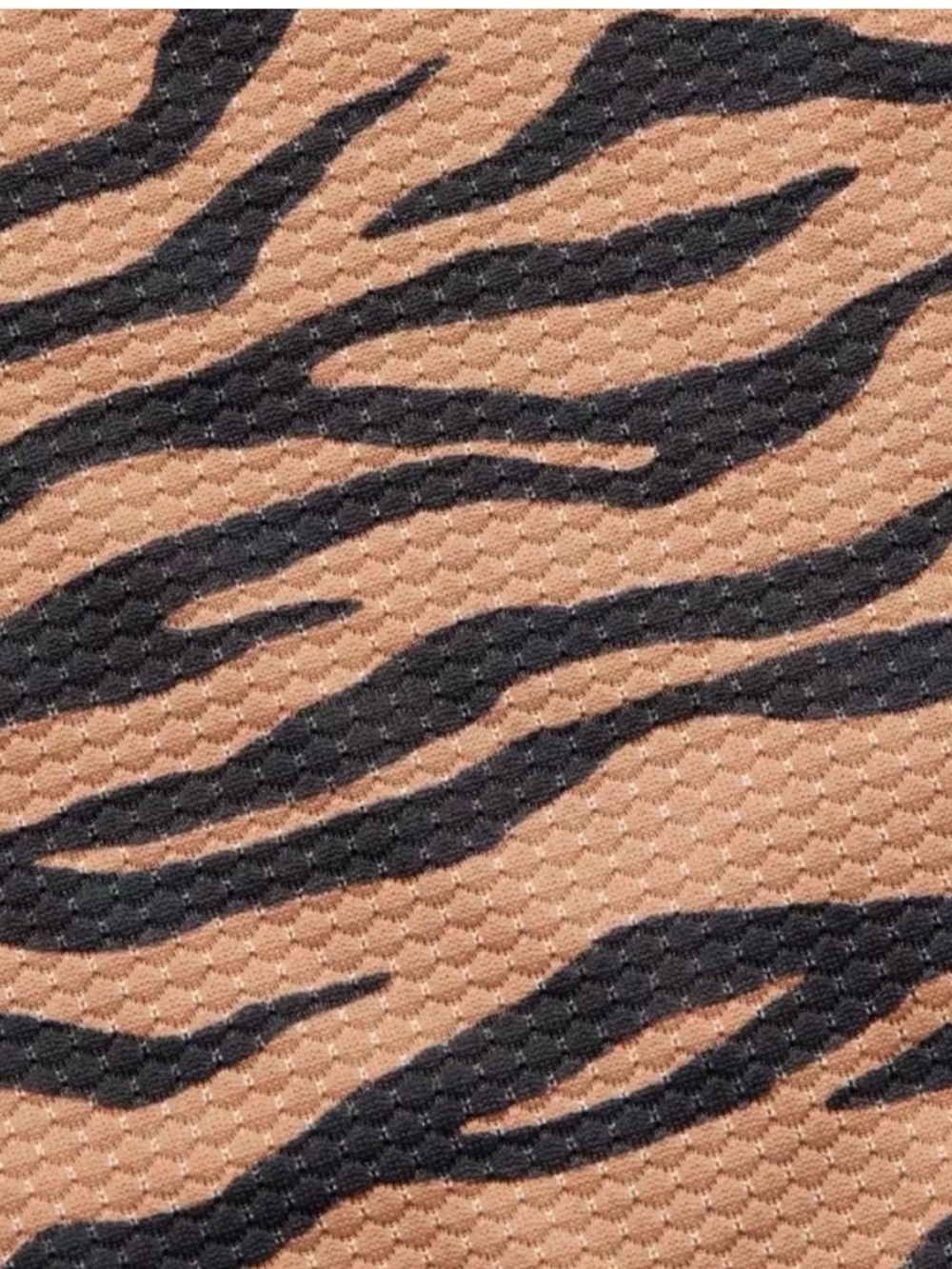Aerie Tiger Stripe Animal Print Pique Wrap One Piece Swimsuit Tan Brown & Black - Picture 9 of 9